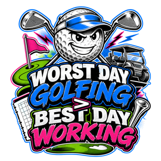 WORST DAY GOLFING > BEST DAY WORKING — art by Bazzai Studio