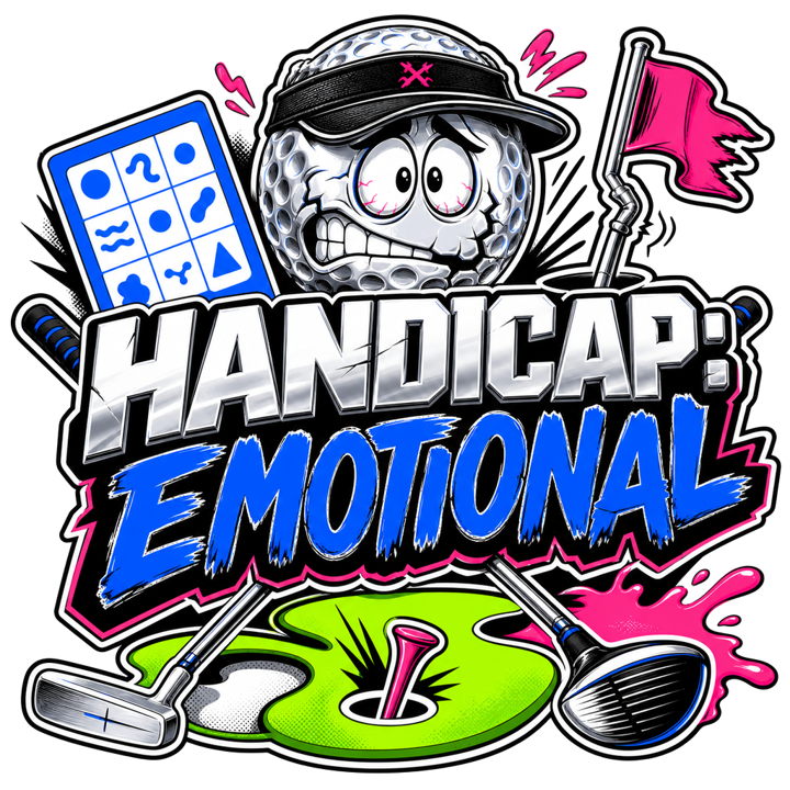 HANDICAP: EMOTIONAL — golf life t-shirt design by Bazzai Studio