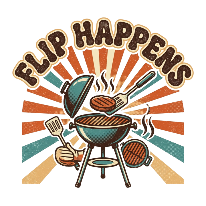 FLIP HAPPENS — grill dad bbq t-shirt design by Bazzai Studio