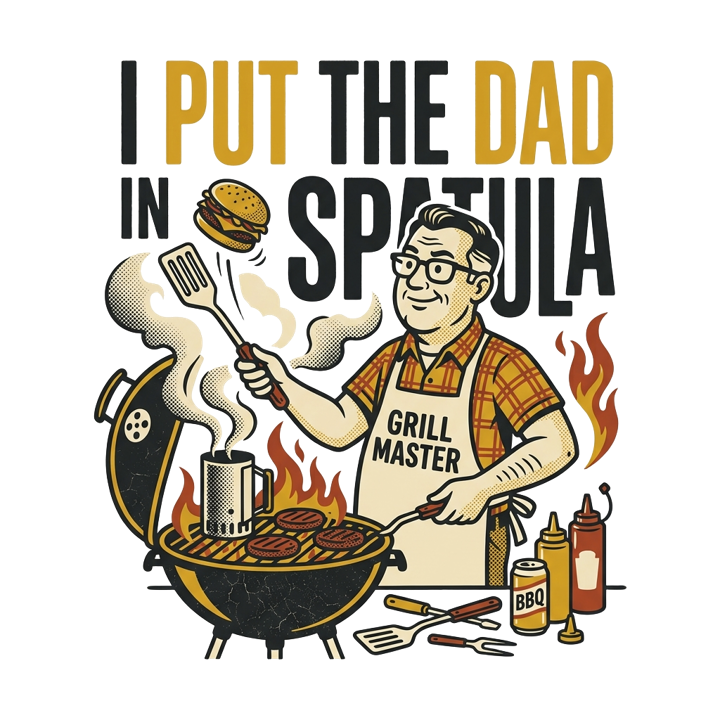 I PUT THE DAD IN SPATULA — grill t-shirt design by Bazzai Studio