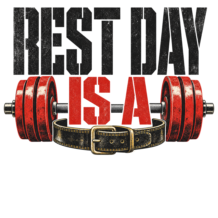 REST DAY IS A THEORY — gym & lifting t-shirt design by Bazzai Studio
