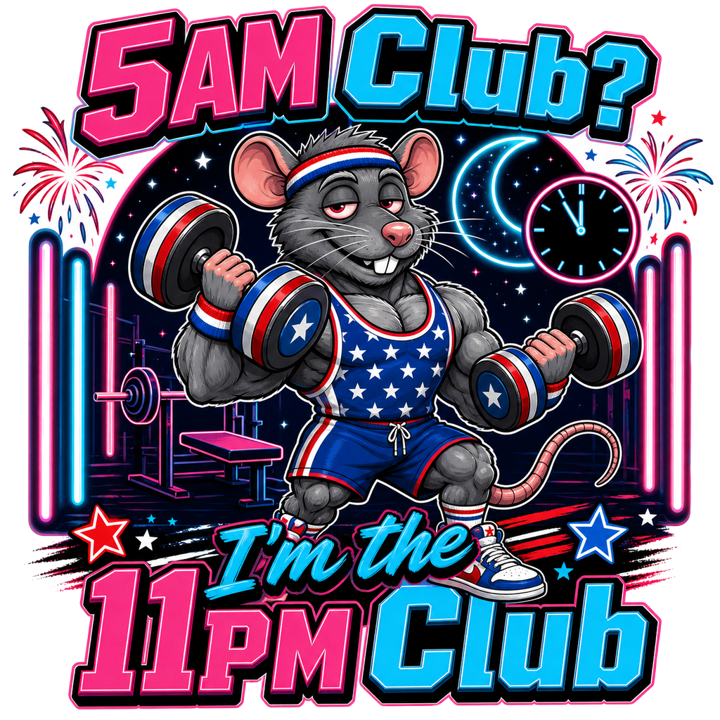 Gym Rat Night Owl — gym lifting t-shirt design by Bazzai Studio