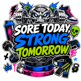 SORE TODAY, STRONG TOMORROW — art by Bazzai Studio