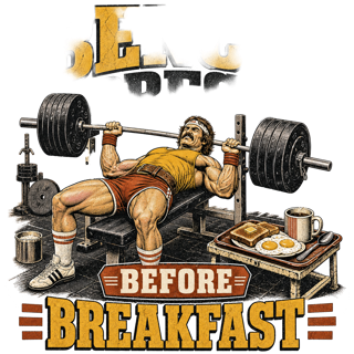 BENCH PRESS BEFORE BREAKFAST — art by Bazzai Studio