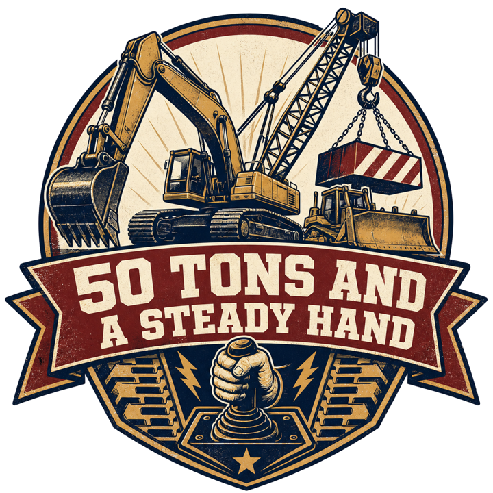 50 tons and a steady hand — heavyequip t-shirt design by Bazzai Studio