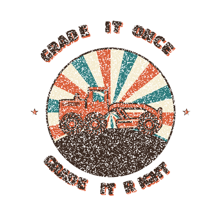 Grade it once, grade it right — heavyequip trade t-shirt design by Bazzai Studio