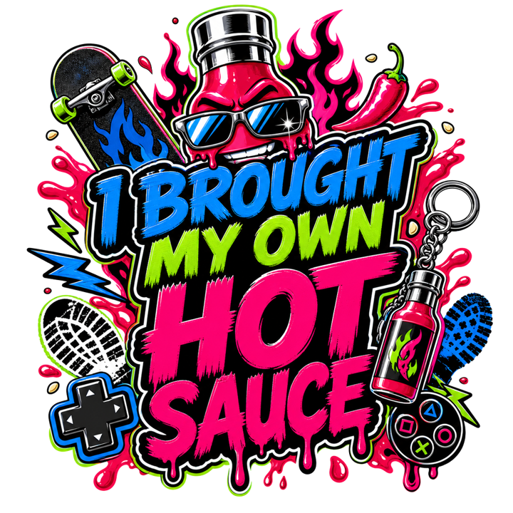 I BROUGHT MY OWN HOT SAUCE — hot sauce heads t-shirt design by Bazzai Studio