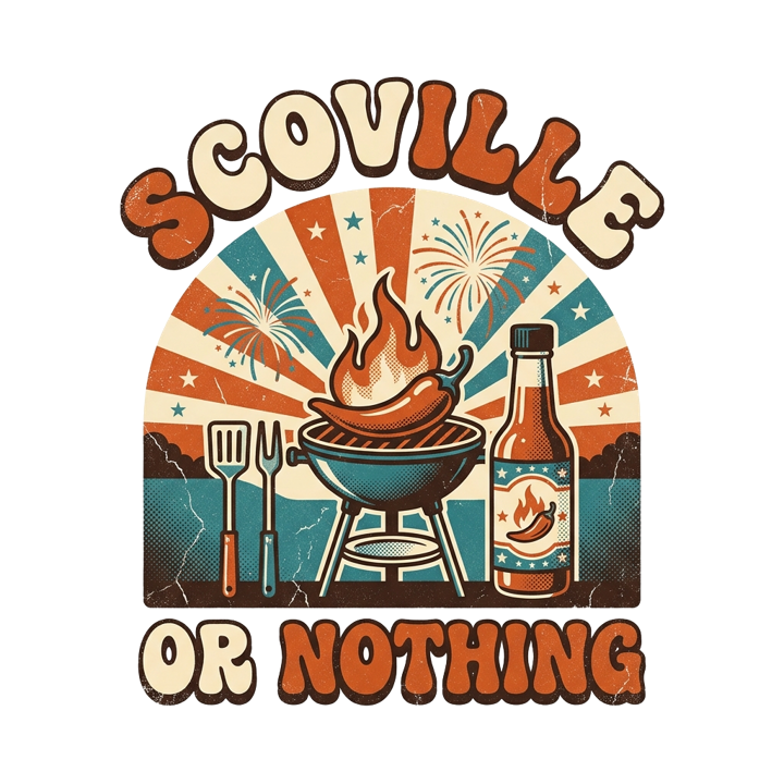 SCOVILLE OR NOTHING — hot sauce t-shirt design by Bazzai Studio