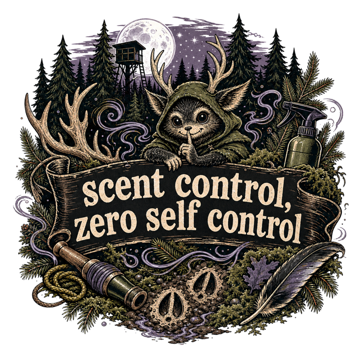 scent control, zero self control — hunter life t-shirt design by Bazzai Studio