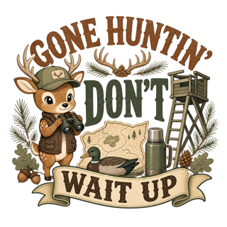 GONE HUNTIN' DON'T WAIT UP — art by Bazzai Studio