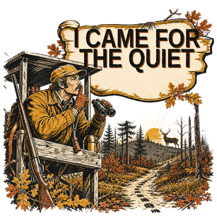 I CAME FOR THE QUIET — hunter life t-shirt design by Bazzai Studio
