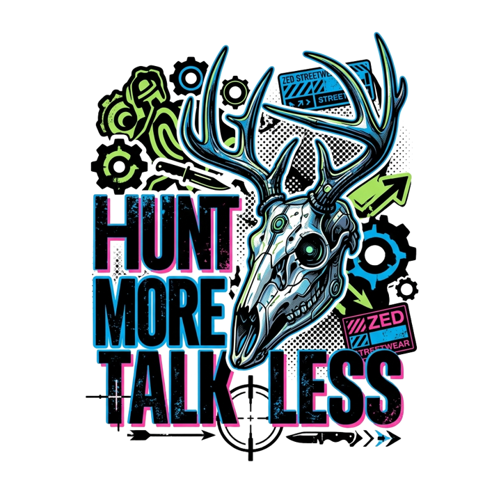 HUNT MORE TALK LESS — hunter life t-shirt design by Bazzai Studio