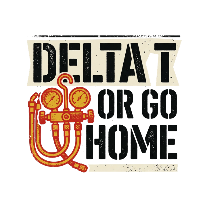 DELTA T OR GO HOME — hvactech t-shirt design by Bazzai Studio