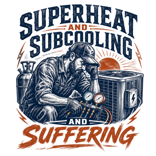 Superheat and subcooling and suffering — art by Bazzai Studio