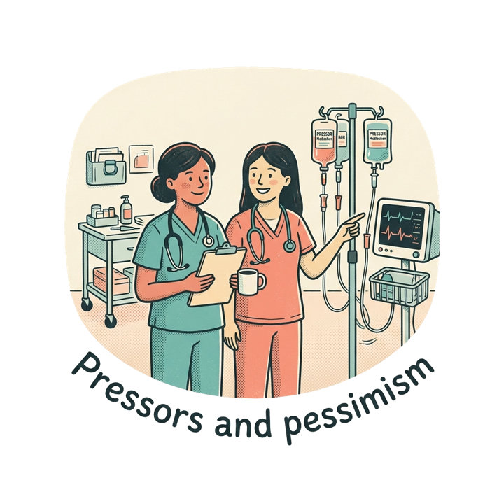 Pressors and pessimism — icunurse t-shirt design by Bazzai Studio