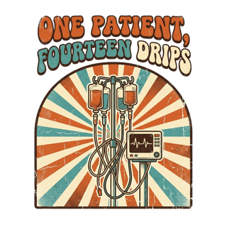 ONE PATIENT, FOURTEEN DRIPS — art by Bazzai Studio