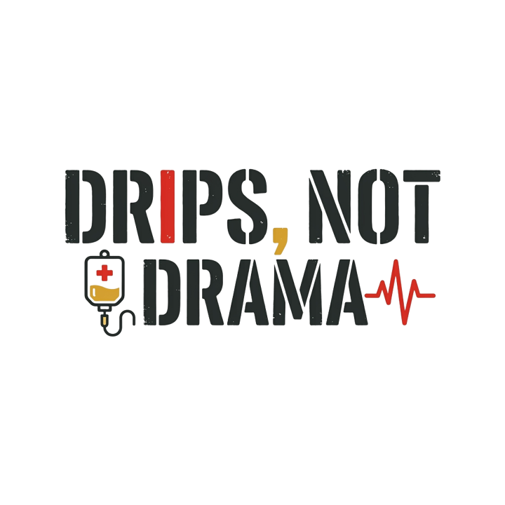 DRIPS, NOT DRAMA — icunurse t-shirt design by Bazzai Studio