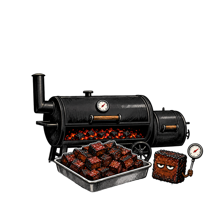 BURNT ENDS, FULL HEART — low slow pitmaster t-shirt design by Bazzai Studio