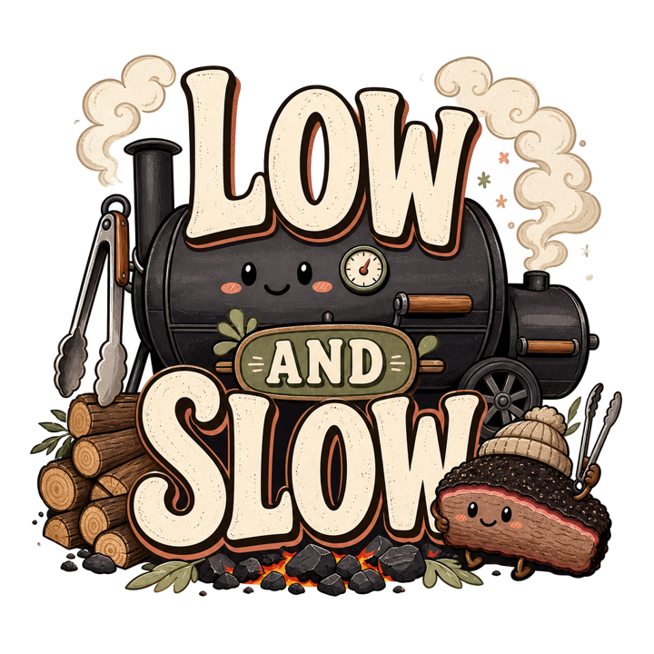 LOW AND SLOW — low slow pitmaster t-shirt design by Bazzai Studio