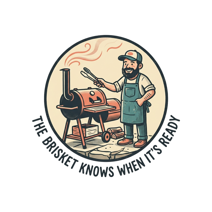 THE BRISKET KNOWS WHEN IT'S READY — low slow pitmaster t-shirt design by Bazzai Studio