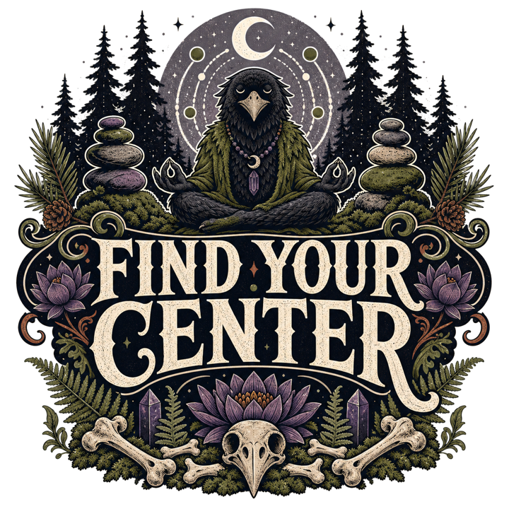 FIND YOUR CENTER — meditation mindful life t-shirt design by Bazzai Studio
