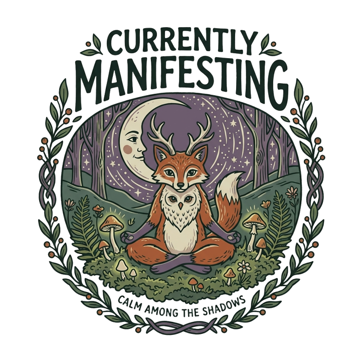 CURRENTLY MANIFESTING — meditation mindful life t-shirt design by Bazzai Studio