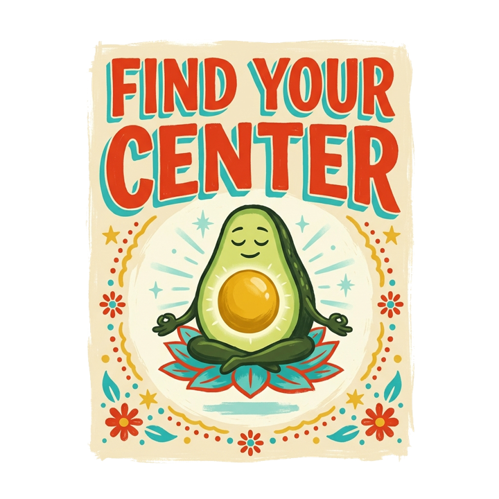 FIND YOUR CENTER — meditation mindful life t-shirt design by Bazzai Studio