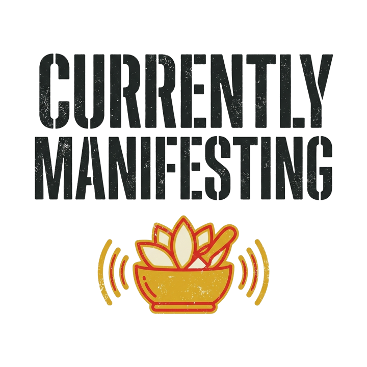 CURRENTLY MANIFESTING — meditation t-shirt design by Bazzai Studio