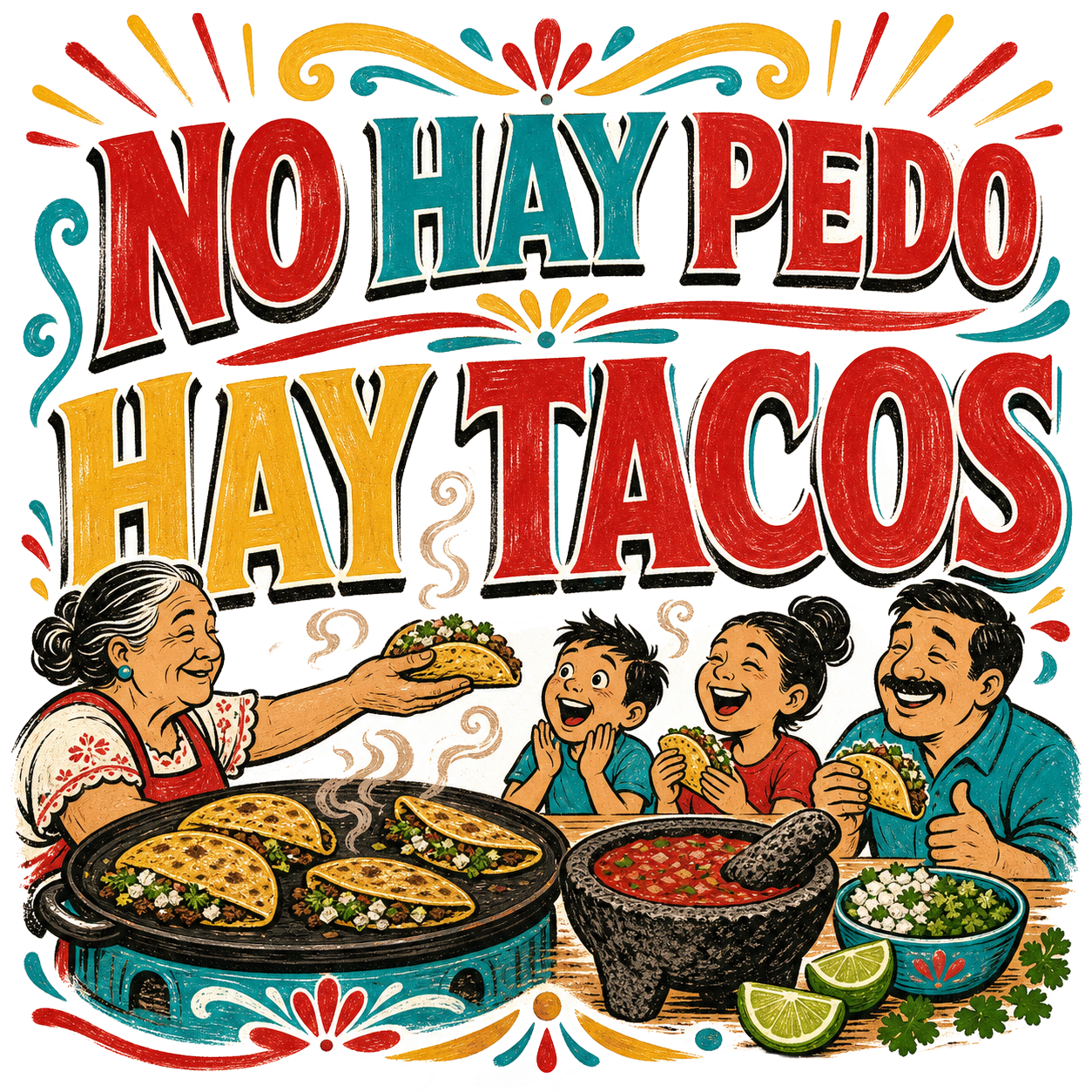 NO HAY PEDO HAY TACOS — art by Bazzai Studio