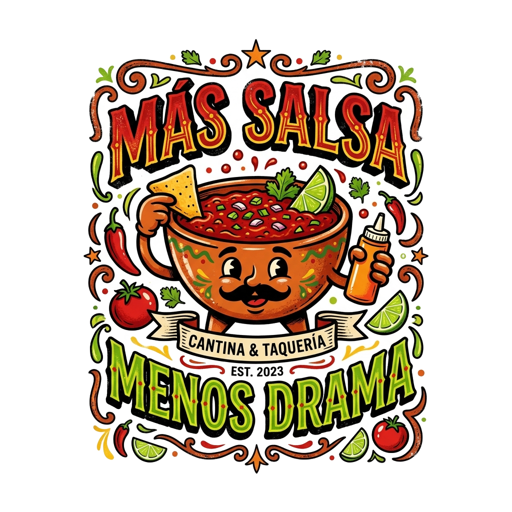 Más Salsa Menos Drama — art by Bazzai Studio