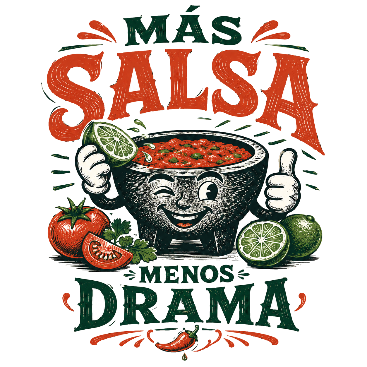 Más Salsa Menos Drama — art by Bazzai Studio