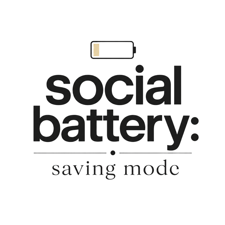 social battery: saving mode — minimalist dry humor t-shirt design by Bazzai Studio