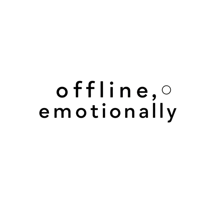 offline, emotionally — minimalist dry humor t-shirt design by Bazzai Studio