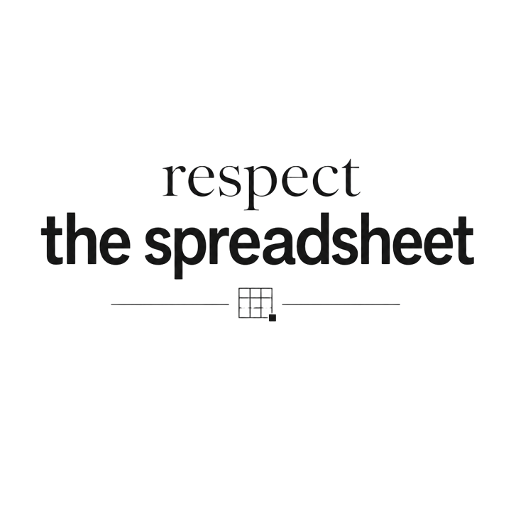 respect the spreadsheet — minimalist dry humor t-shirt design by Bazzai Studio