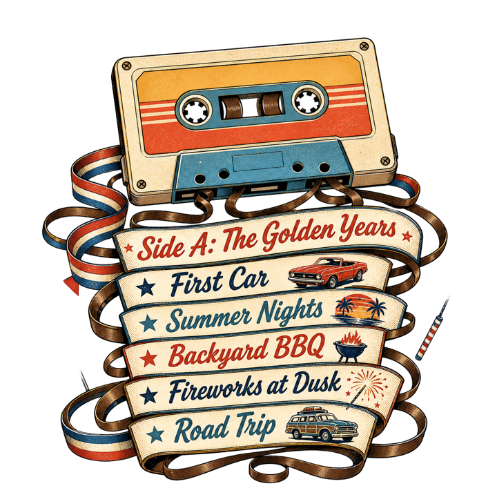 80s Cassette Nostalgia — mom life chaos t-shirt design by Bazzai Studio