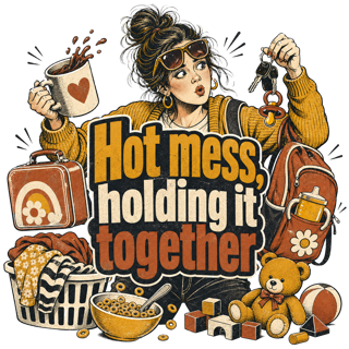 Hot mess, holding it together — art by Bazzai Studio