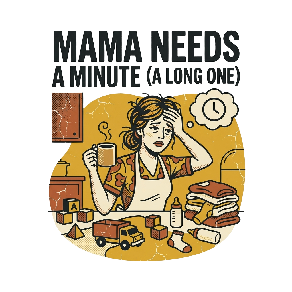 Mama needs a minute (a long one) — art by Bazzai Studio