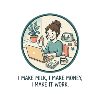 I make milk, I make money, I make it work — art by Bazzai Studio
