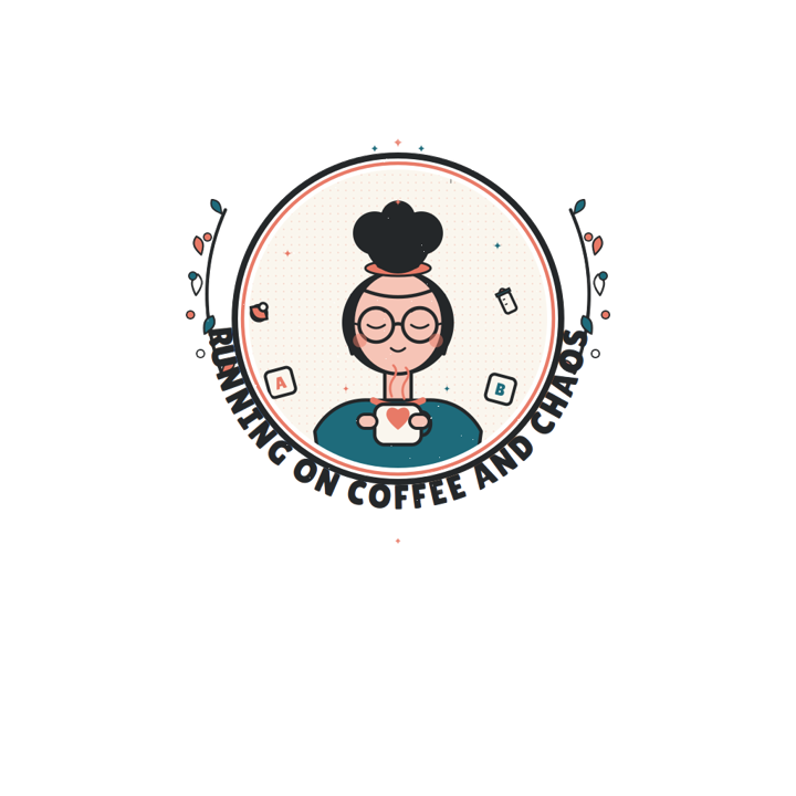 Running on coffee and chaos — mom life chaos t-shirt design by Bazzai Studio