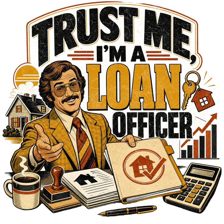 TRUST ME, I'M A LOAN OFFICER — mortgage t-shirt design by Bazzai Studio