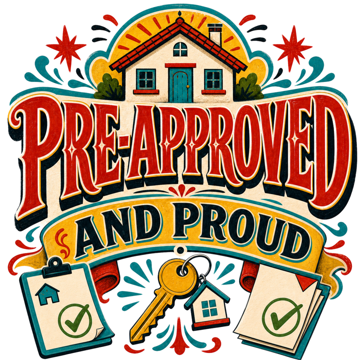 PRE-APPROVED AND PROUD — mortgage t-shirt design by Bazzai Studio