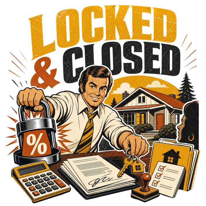 LOCKED & CLOSED — mortgage t-shirt design by Bazzai Studio
