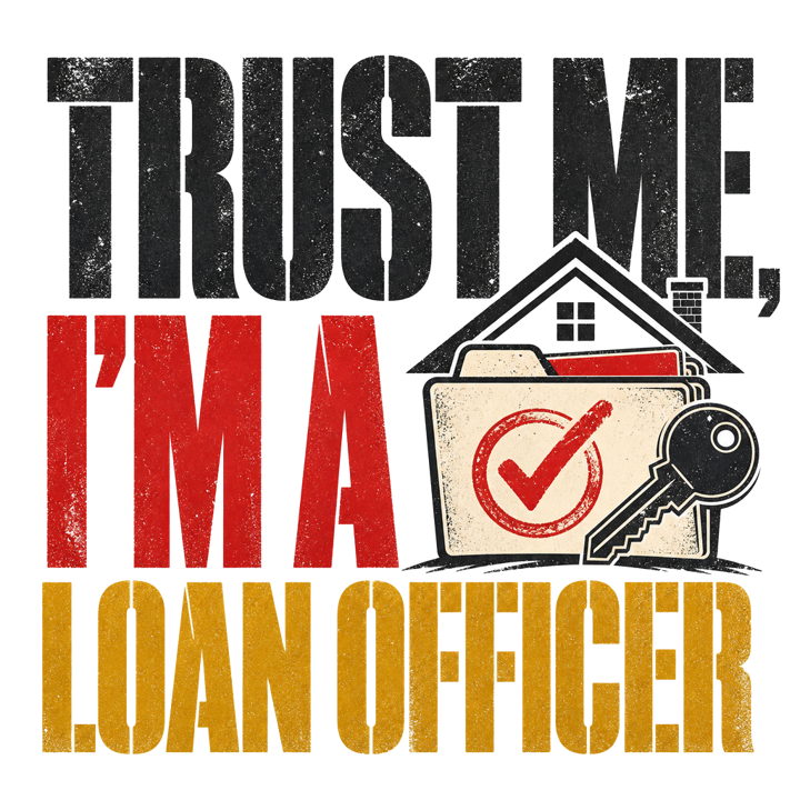 TRUST ME, I'M A LOAN OFFICER — mortgage t-shirt design by Bazzai Studio