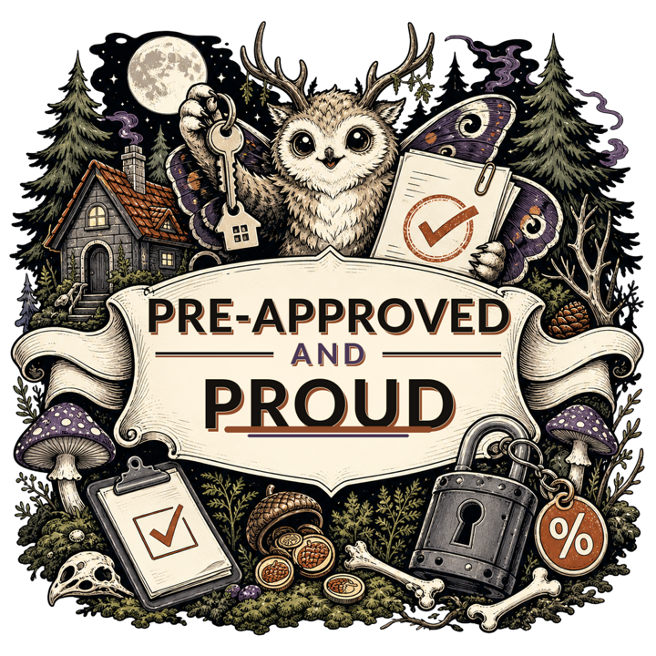 PRE-APPROVED AND PROUD — mortgage t-shirt design by Bazzai Studio