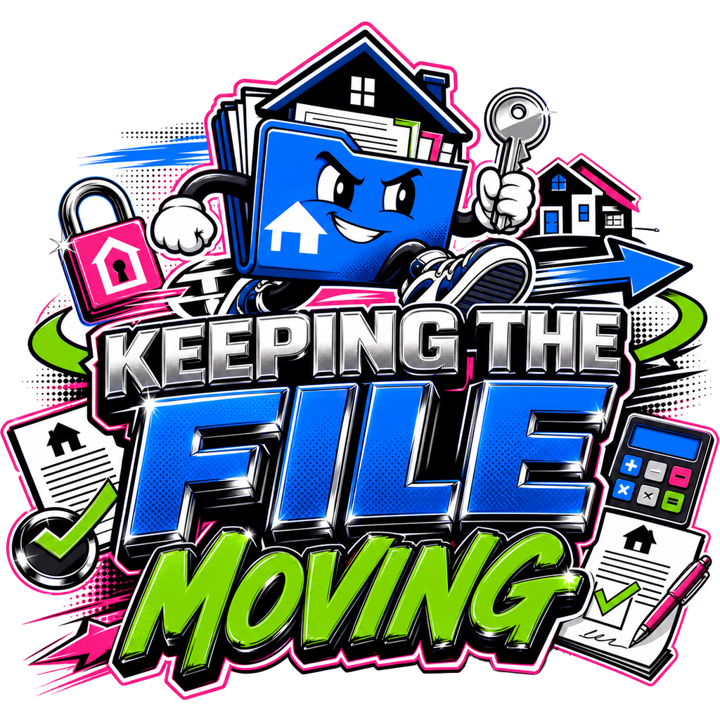 KEEPING THE FILE MOVING — mortgage t-shirt design by Bazzai Studio
