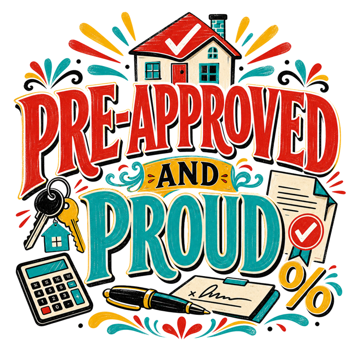 PRE-APPROVED AND PROUD — mortgage t-shirt design by Bazzai Studio