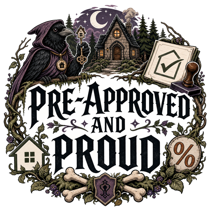 PRE-APPROVED AND PROUD — mortgage t-shirt design by Bazzai Studio