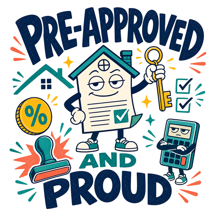 PRE-APPROVED AND PROUD — mortgage t-shirt design by Bazzai Studio