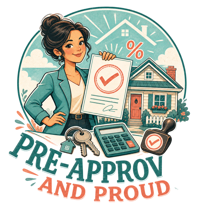 PRE-APPROVED AND PROUD — mortgage t-shirt design by Bazzai Studio