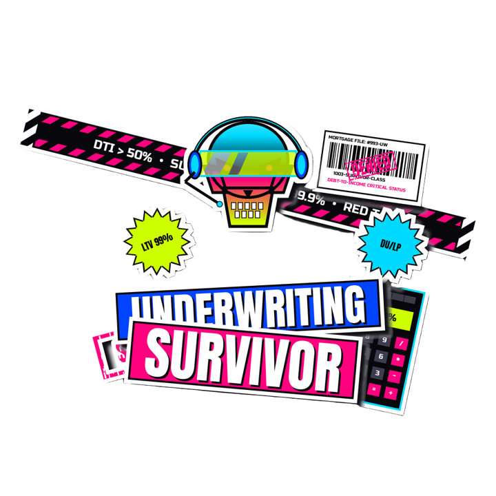 UNDERWRITING SURVIVOR — mortgage t-shirt design by Bazzai Studio